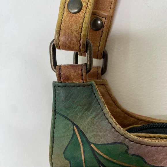 Anuschka Hand Painted Distressed Leather Handbag - Picture 4 of 16